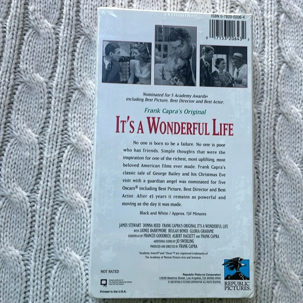 NEW unopened VHS  “It’s A Wonderful Life” Frank Capra Jimmy Stewart Donna Reed